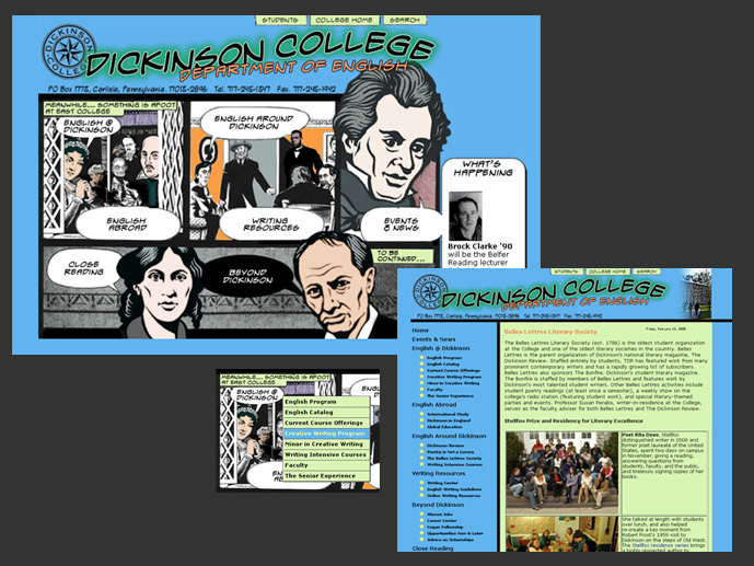 Dickinson College Dept. of English website design